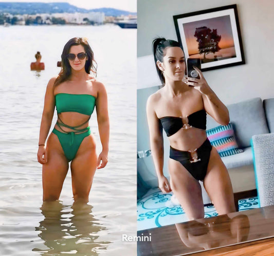 I weigh the same in both these photos but i look different!!